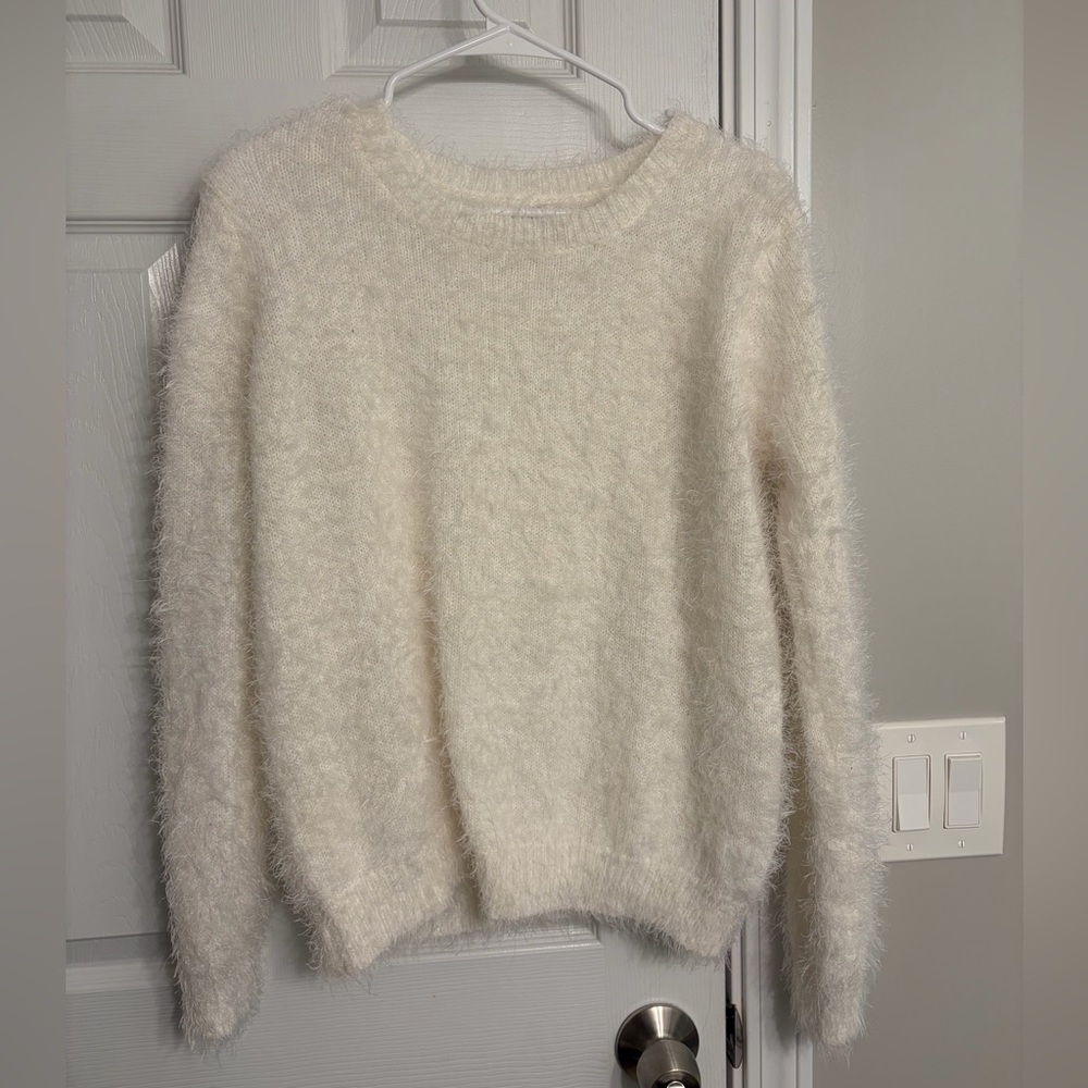 Mudd Soft White Fuzzy Sweater